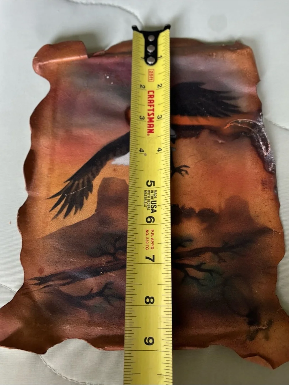 Vintage Bald Eagle Sheep Skin Artwork Southwestern Style